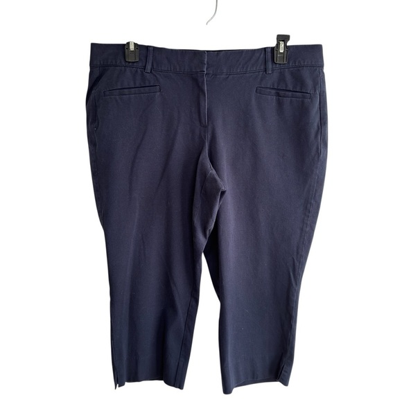 Lane Bryant The Allie Capri Pants Womens Plus Size 16 Navy Blue Classic Stretch - Picture 1 of 16